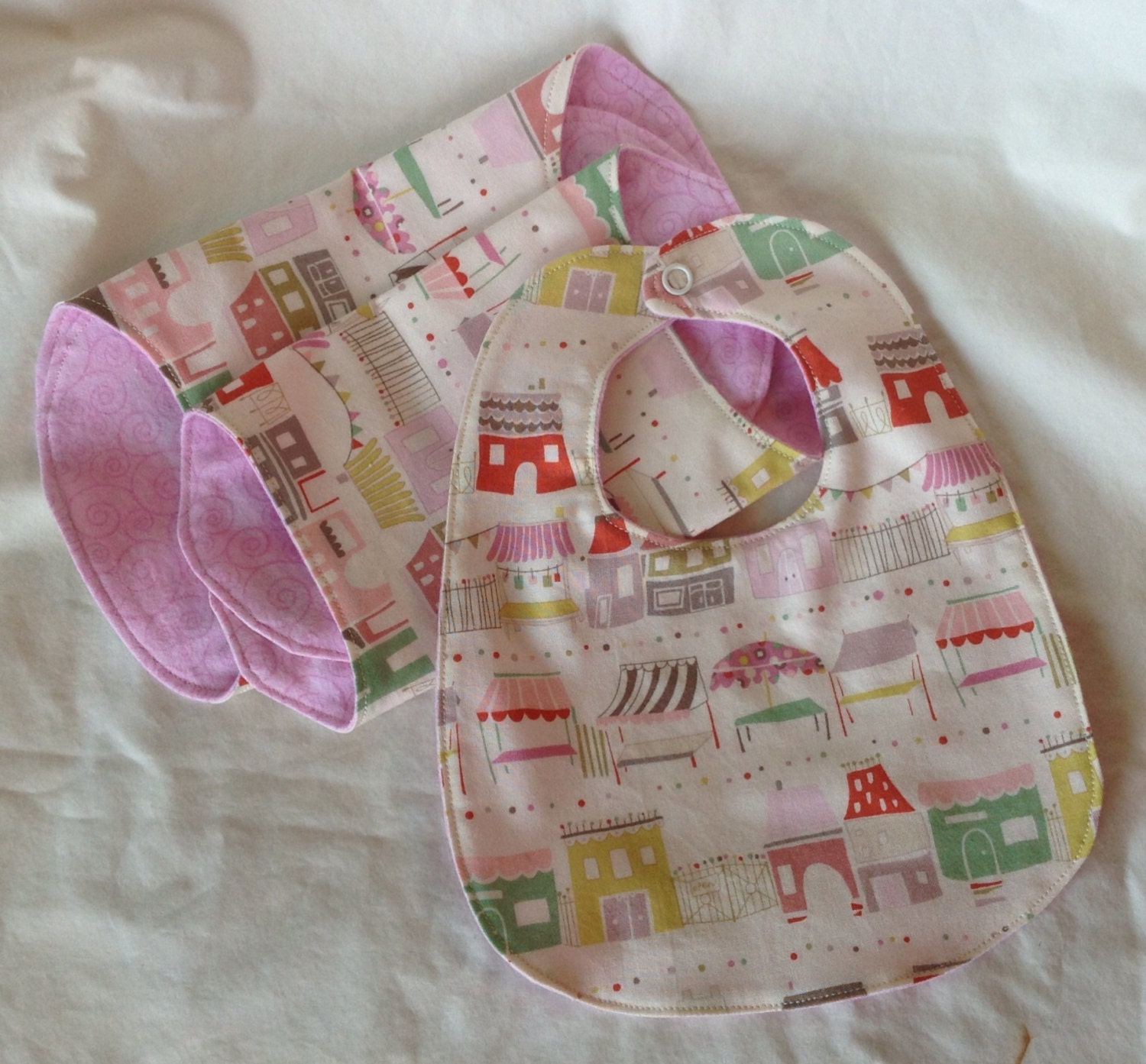 Market Day Bib and 2 Burb cloth set