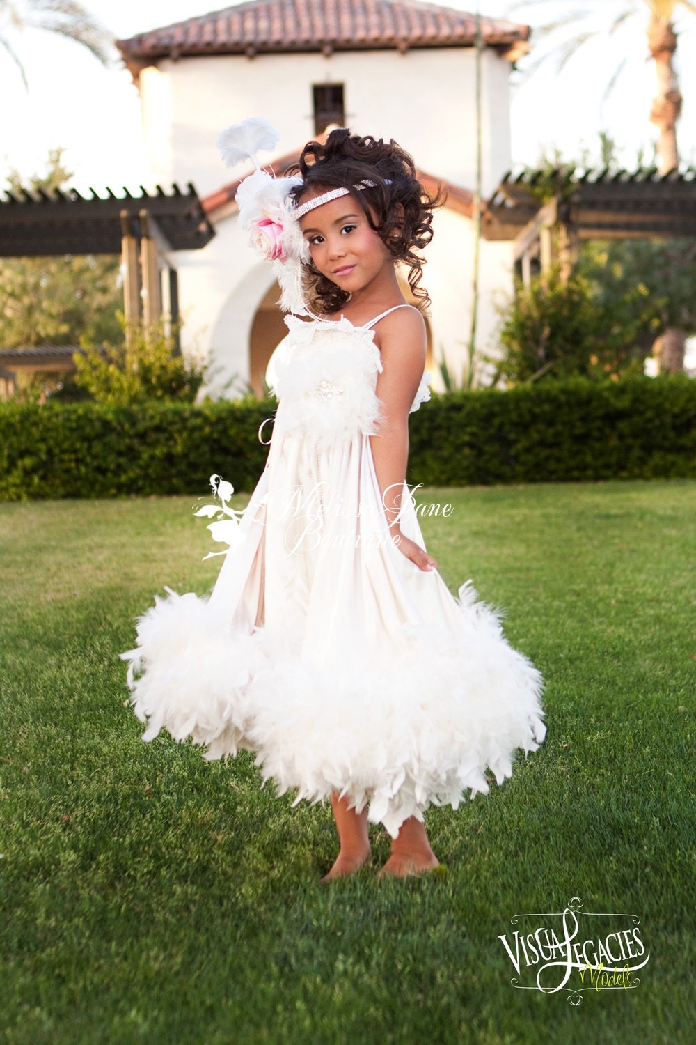 A Day To Dance Satin Rosette Flower Girl Dress