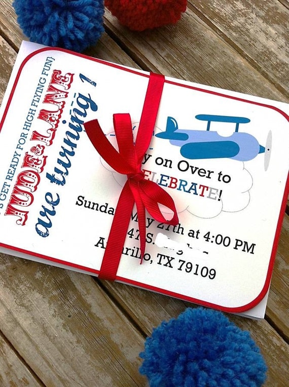 Printable Little Aviator Invitation Set for Airplane Themed Birthday Parties Il_570xn