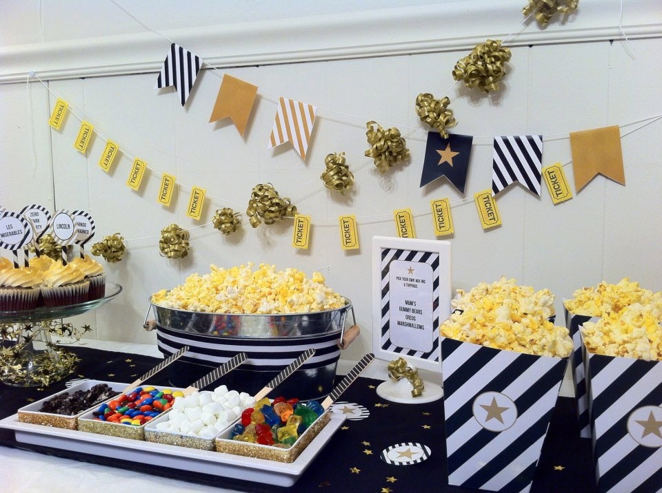 Movie Night Printables with Popcorn Bar (Oscars Night) Il_570xn