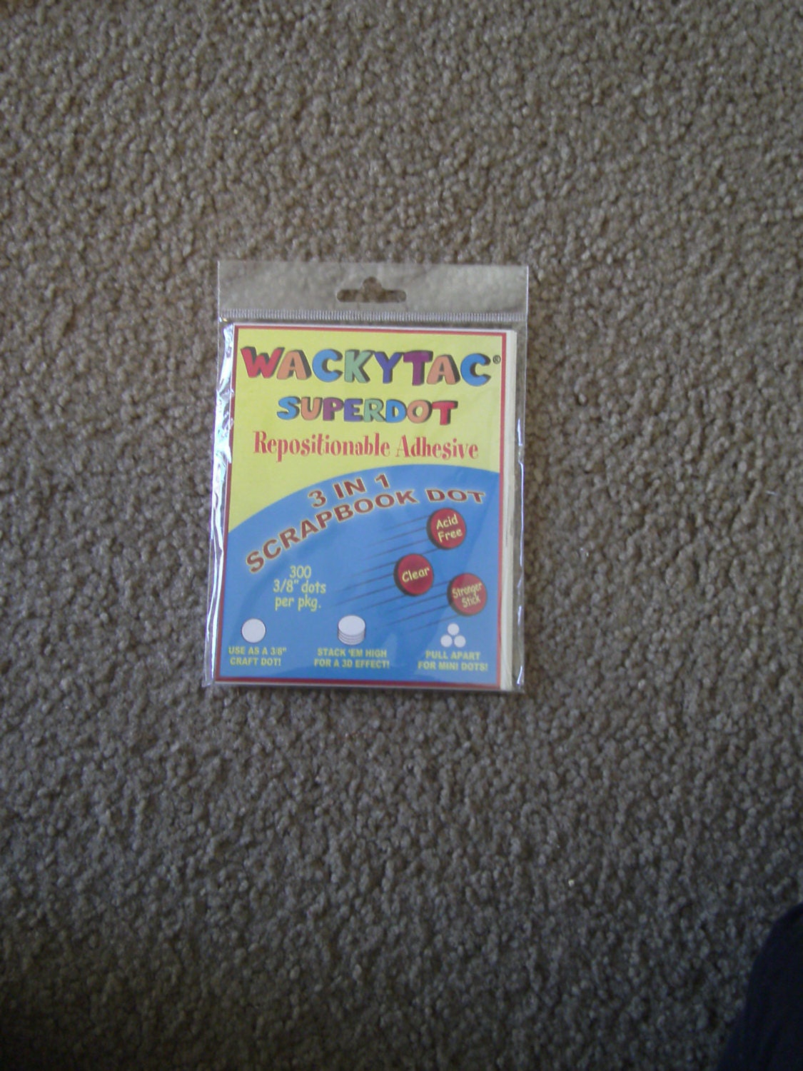 Wackytac Superdot Repositionable Adhesive