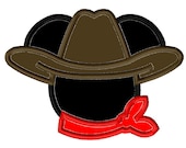 Digi Dolls Cowboy Mouse Head Silhouette 2 Applique Embroidery Applique Design  4x4 5x7 6x10 Mickey INSTANT DOWNLOAD