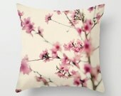 Pillow Case - Cherry Blossom Tree - Nature Home Decor - Pink Mauve - Pillow Cover  - Fine Art Pillow - 18x18