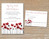 Wedding Invitation - Colorful Poppies Spring Flowers - Invitation and RSVP Card with Envelopes