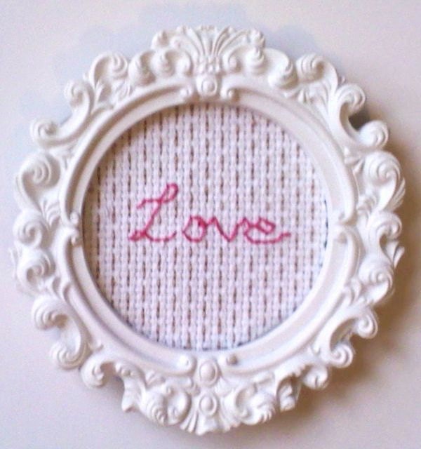 embroidery art ready to ship: Love