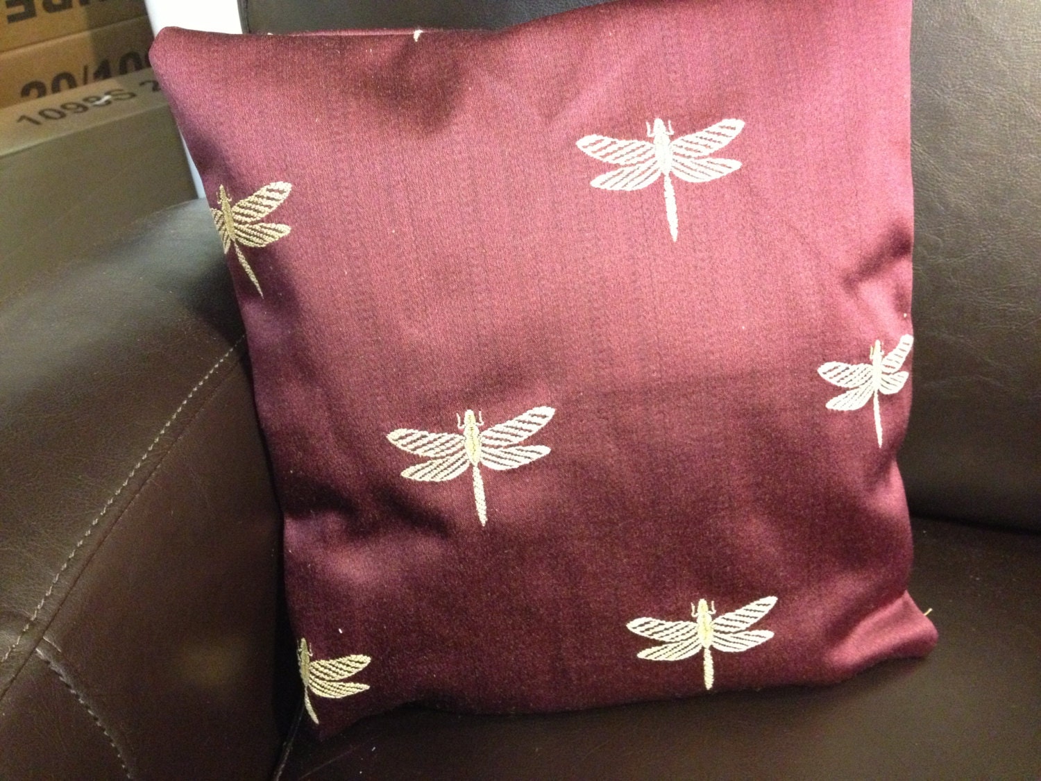 14" square zipper pillow cover Dragonfly