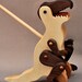 Tyrannosaurus Rex Push Toy Animated Wooden Dinosaur Toy for Kids, Toddlers Boys Girls