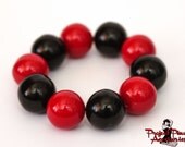 Red & Black Chunky Gumball Style Bracelet