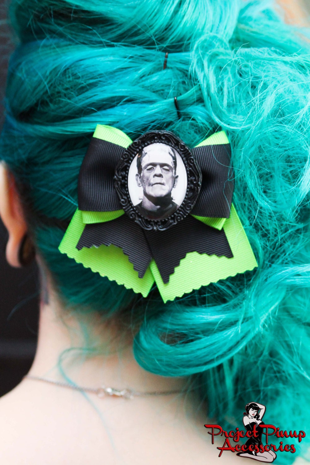Frankenstein Traditional Hair Bow Clip- Choose Your Colors