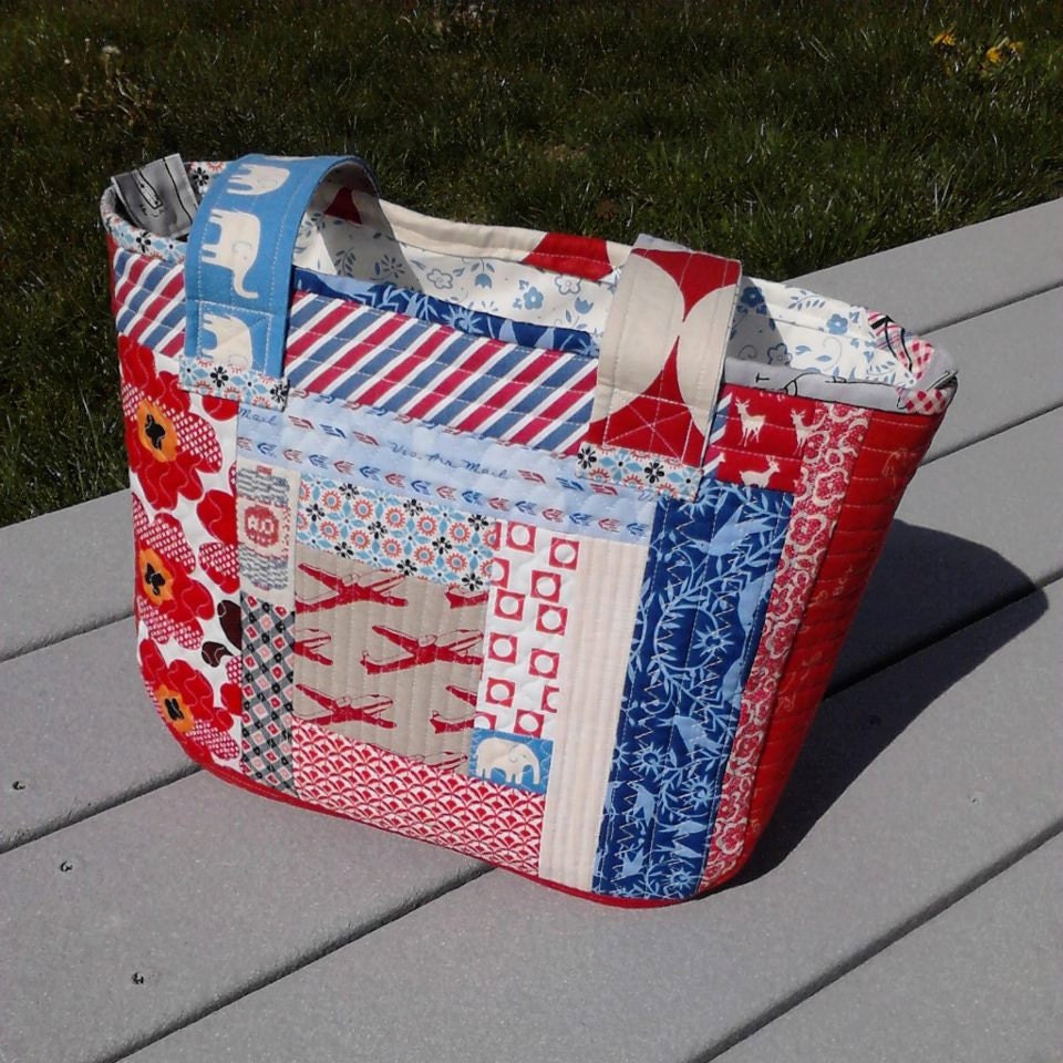 Red White and Blue Quilted Purse