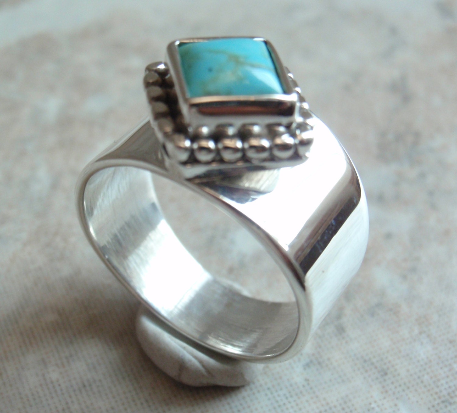 Sterling Silver and Turquoise Ring Size 7 Vintage Estate