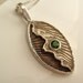 Sterling Silver Necklace Chrome Diopside Cuttlebone Cast