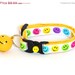 ON SALE Safety Cat Collar - Smiley Faces on White - Small Cat / Kitten Size