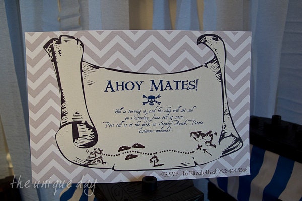 Custom Personalized Pirates Invitation Card (Digital Print Your Own) Il_170x135