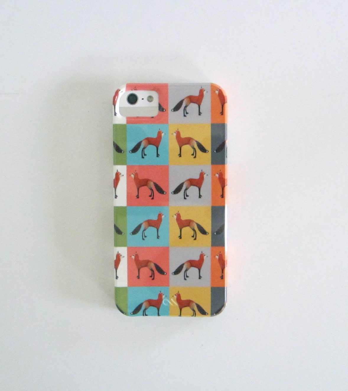 FOX Color Block IPhone 4/4s case Multi pattern iPhone 5 case Colors yellow, pink, green, purple, blue redtilestudio