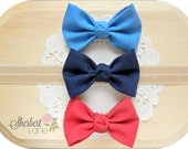 PICK 1 - 4th of July Headband or Hair Clip - Knotted Fabric Bow - Blue or Red