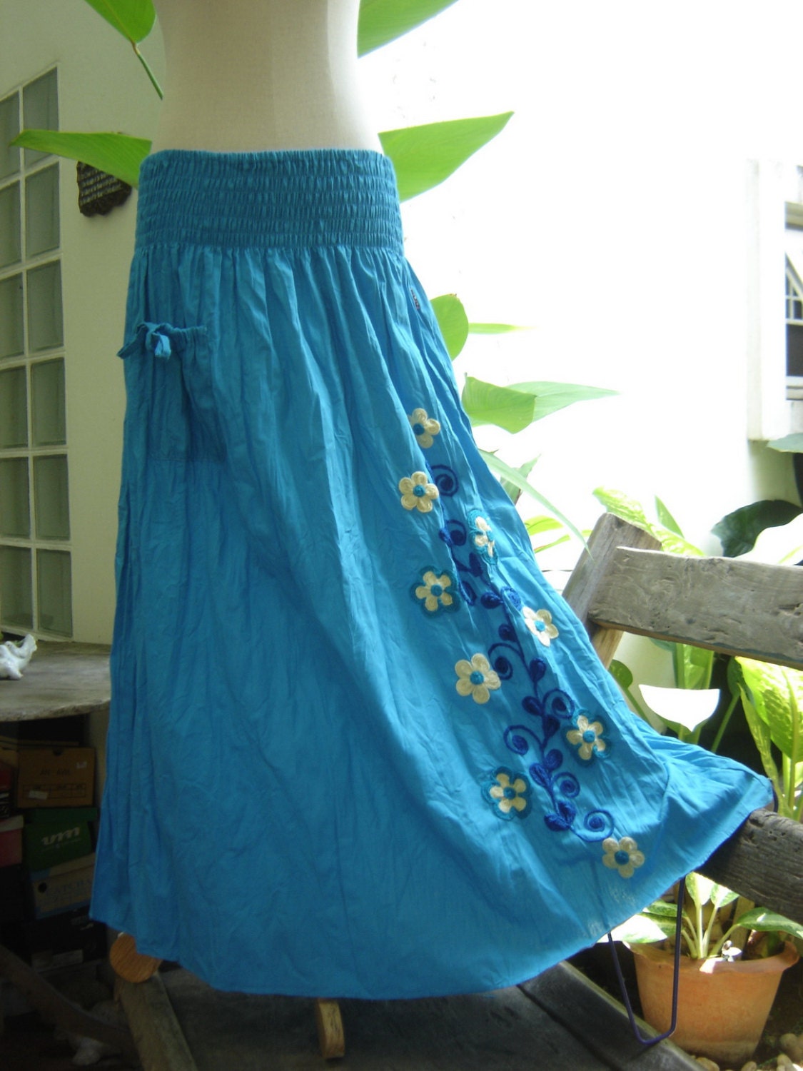 Nothing to Worry Long Skirt - Sky Blue2