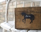 Set of 4 Horse Reusable Vinyl Chalkboard Tags in Black