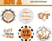 UNIVERSITY of TENNESSEE, Tennessee Vols, Digital Images, Button Images, Pin Images, Bottlecap Images, Circle Images