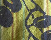 Green Striped Kitchen Towel with Olive Branch