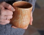 Pottery Coffee Mug - Orange Shino - Ceramic Cup