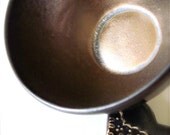 Moonlight Black Gold Ceramic Lace Bowl with Heart Lace Cutlery Rest Set-Hideminy Lace Series