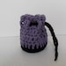 Cotton Coin Purse - Black & Purple - Money Dice Token Medicine Bag - Drawstring