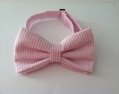 Baby and Toddler Boys' Bow Tie in Pink Seersucker or Any Fabric Available in Small, Medium, and Large