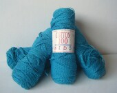 DE-STASH lot of 4 Teal Berroco Cotton 100 Kids Yarn