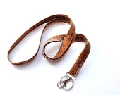 Lanyard ID Badge Holder -  Cheetah brown and black