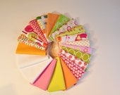 Destash Fabric Fun Bright Strips 5 inch Summer selection Modern Bright Green Orange Pink