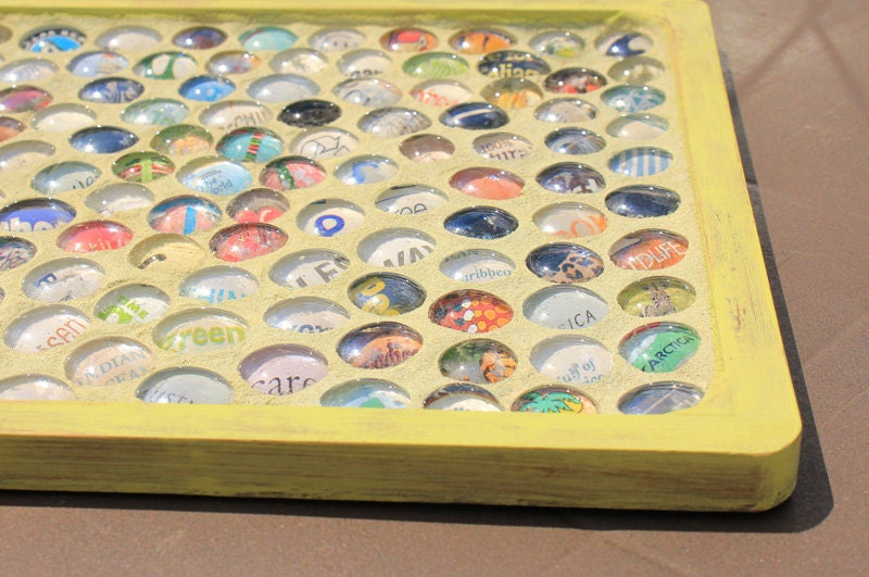 OOAK Mosaic Clear Glass Marble Square Trivet Kitchen Dining Table Travel Fun Earth Loving Decoupage For Mom