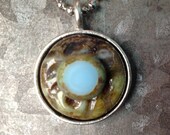 Bohemian Moss Glass Pendant Necklace