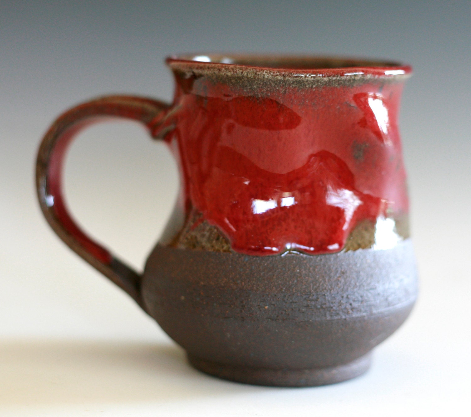 Twisted Red Coffee Mug, handmade ceramic cup, tea cup, coffee cup