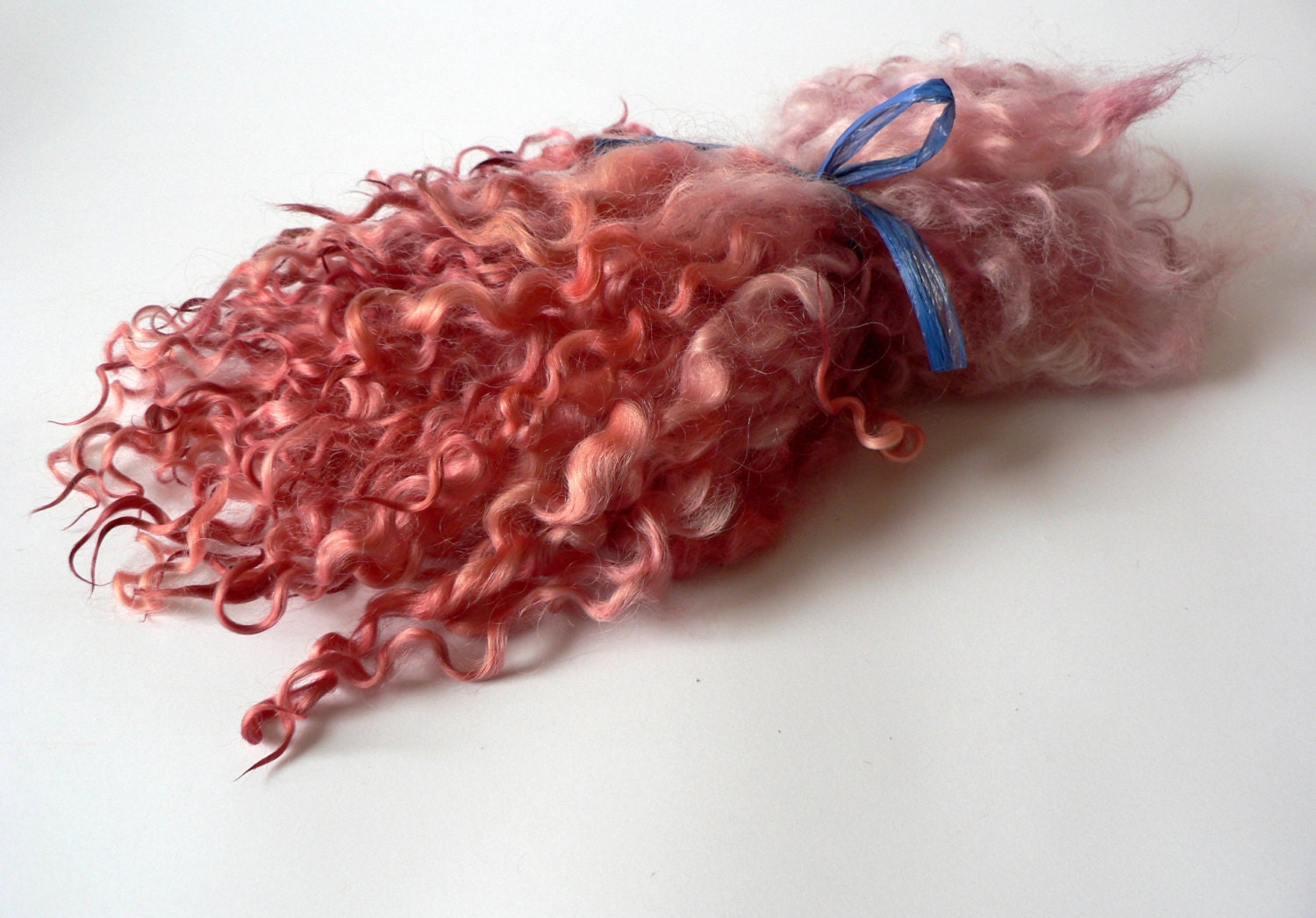 Hand Dyed Teeswater Locks Spinning Muted Rosy Lilac- 1 oz