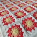 Yellow, Peach and Coral Granny Square Baby Afghan - Baby Shower Gift - Sweet and Sunny