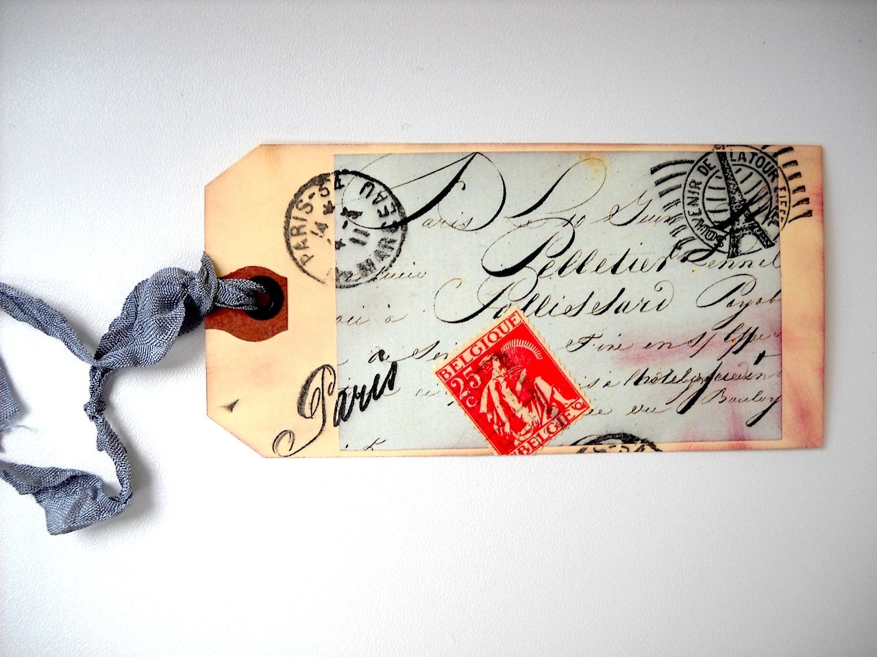 French Postal Tags, Ooak