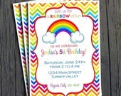 Rainbow Birthday Invitation - FREE Thank You Card included Il_170x135