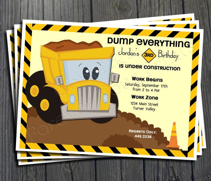 Construction Birthday Invitation - Includes FREE Thank You Card Il_170x135