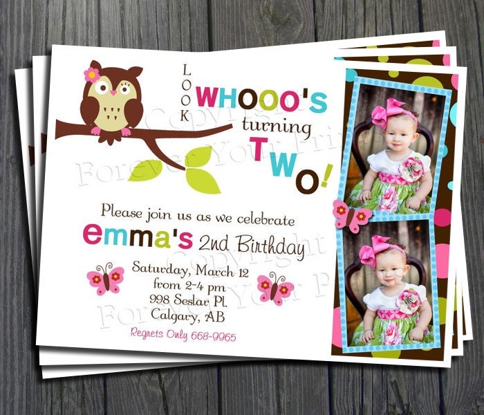 Owl Birthday Invitation - FREE Thank You Card included Il_570xn