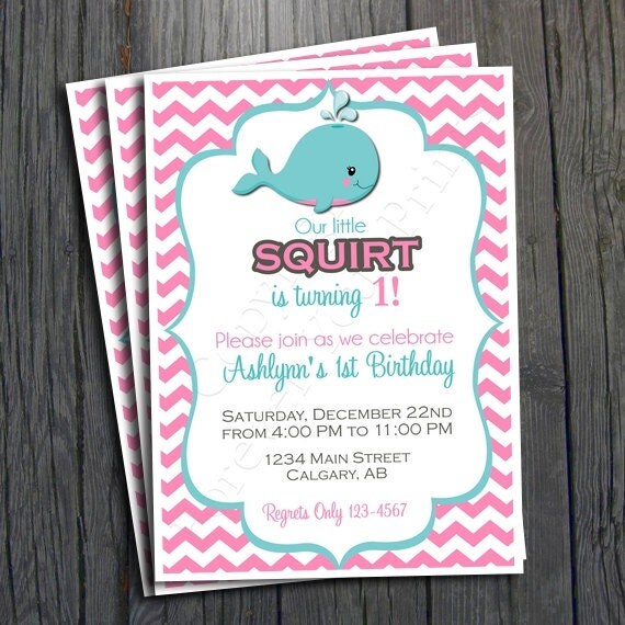Nautical Whale Birthday Invitation - FREE Thank You Card included Il_570xn