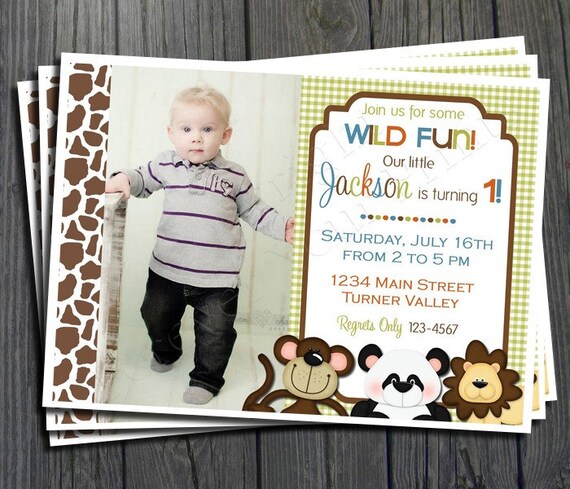 Jungle Birthday Invitation - FREE Thank You Card included Il_570xn