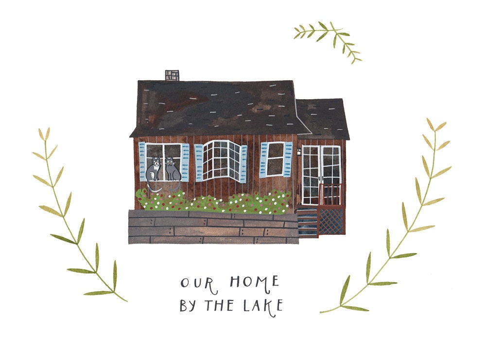 RESERVED for Christina M:  Custom illustrated house portrait