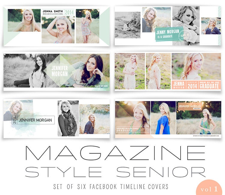Magazine Style Facebook Timeline Covers Set of Six