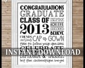 2013 Graduation Subway Art Collection -  Printable INSTANT DOWNLOAD