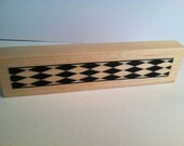 Line designs-diamond ribbon-border-rubber wood stamp-unused