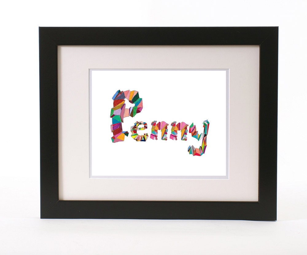 Custom Name Geometric Alphabet 11 x 14 Print