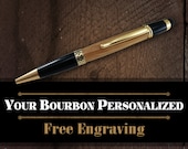 Authentic Jim Beam Oak Bourbon Barrel Stylus Pen - Groomsmen Wedding Favor - FREE Engraving