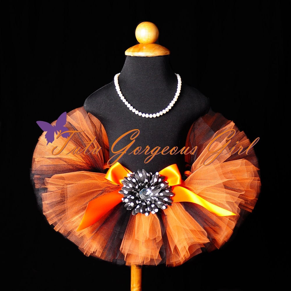 Girls Black and Orange Halloween Tutu Set...Baby, Infant, Toddler...Halloween Costume, Photo Prop, Birthday...Sizes Newborn to 4T