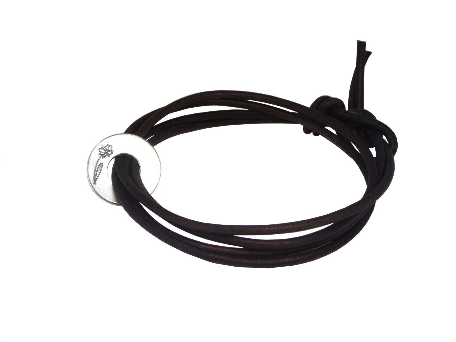 NARCISSUS  - flower sign with meaning bracelet/necklace- handmade sterling silver 925 pendant on 40cm long cord